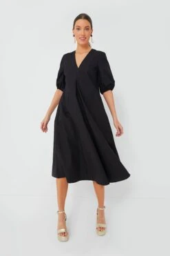 Ganni Black Cotton Poplin V-Neck Long Dress -Outfit And Shoe Sales Store wQf9bgkcnuyVBY5XF10kmXOBcSICJfZe 1