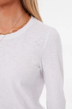 White Modern Slub Long Sleeve Tee -Outfit And Shoe Sales Store weRyl6oDDD0H7ev1GJept94khT30xPKd 1