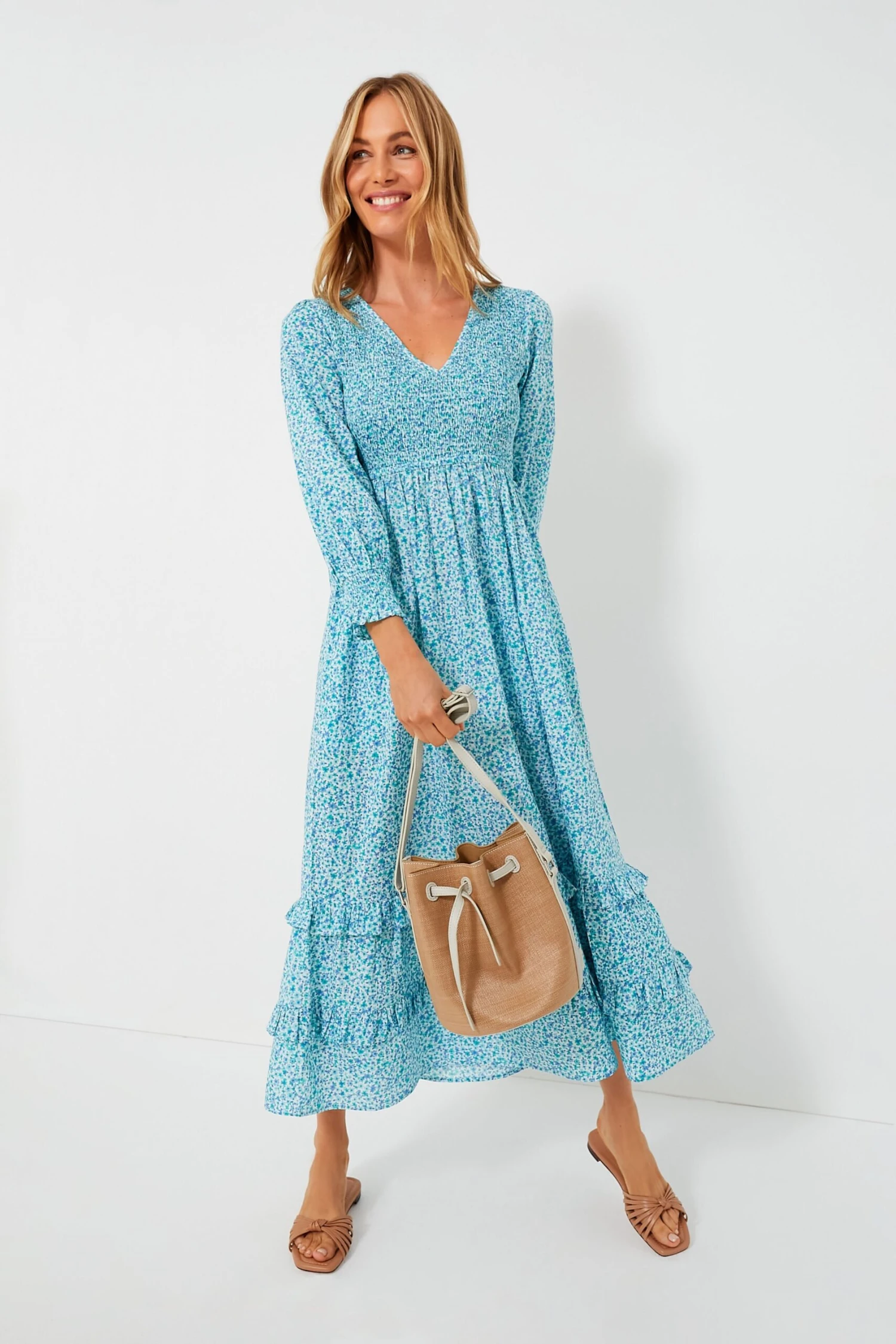 Exclusive Ocean Ditsy Isabel V Neck Dress 2 Exclusive Ocean Ditsy Isabel V Neck Dress - Image 2