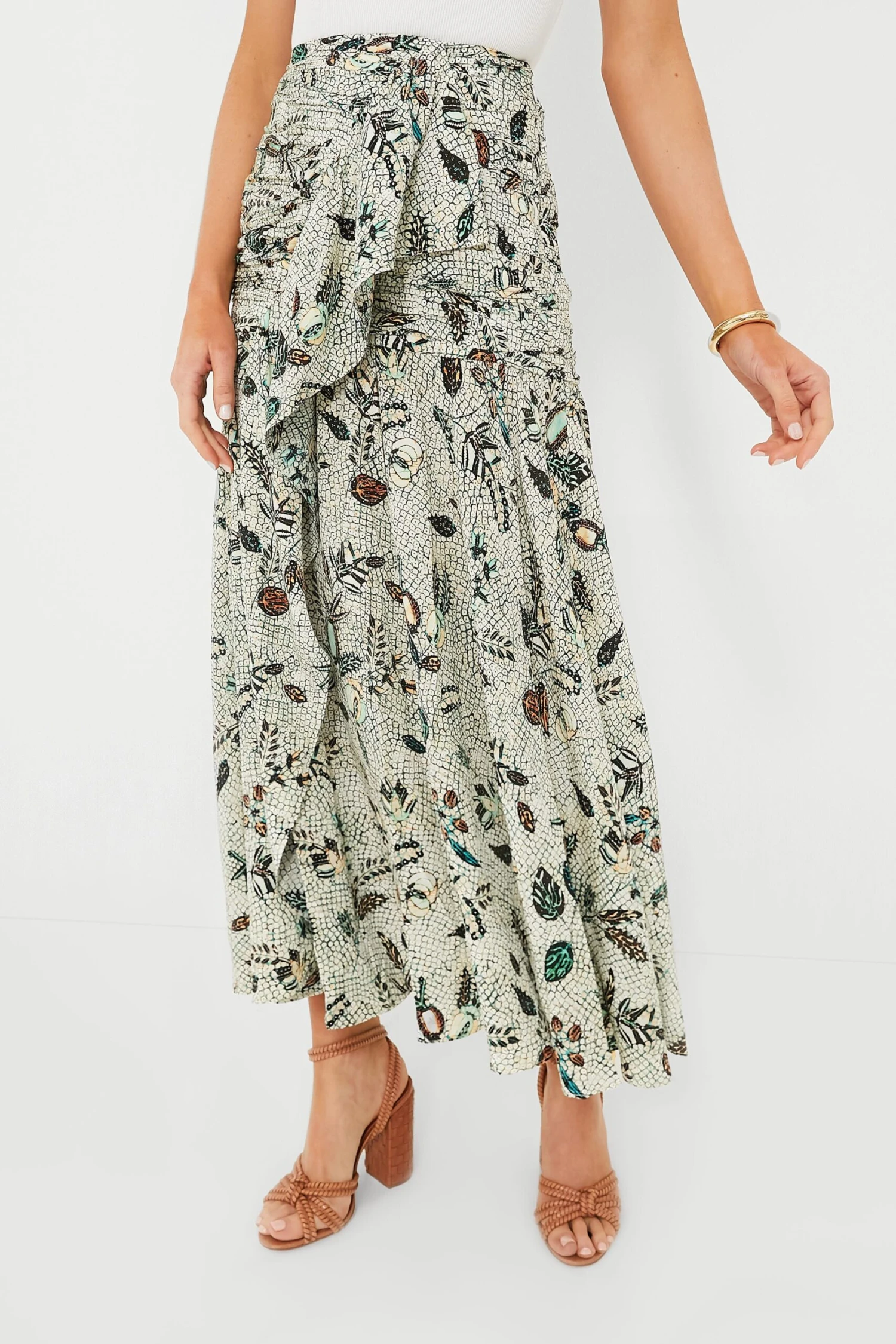 ULLA JOHNSON Botanical Mist Georgina Skirt 1 ULLA JOHNSON Botanical Mist Georgina Skirt