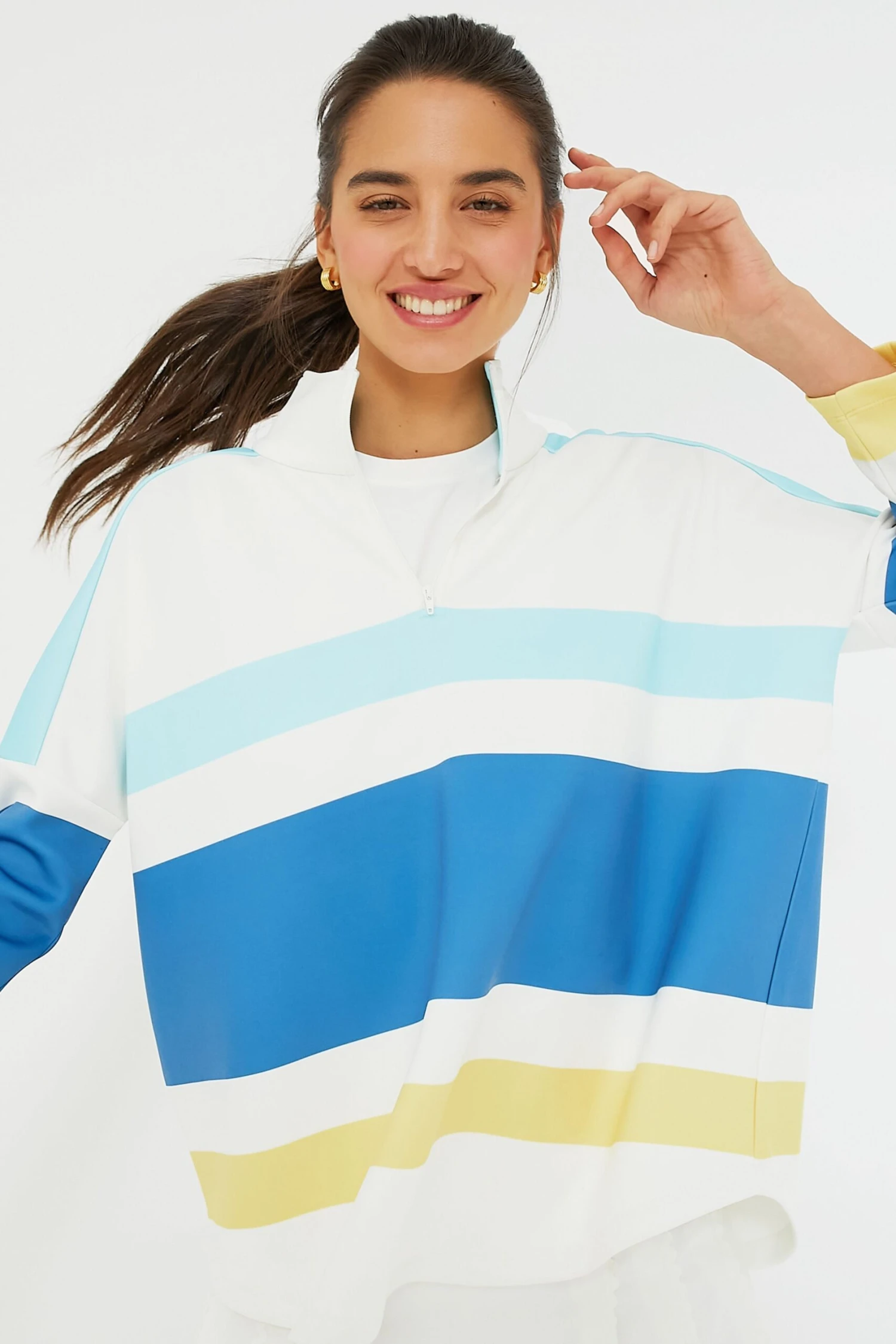 Lisbon Stripe Martina Quarter Zip 1 Lisbon Stripe Martina Quarter Zip