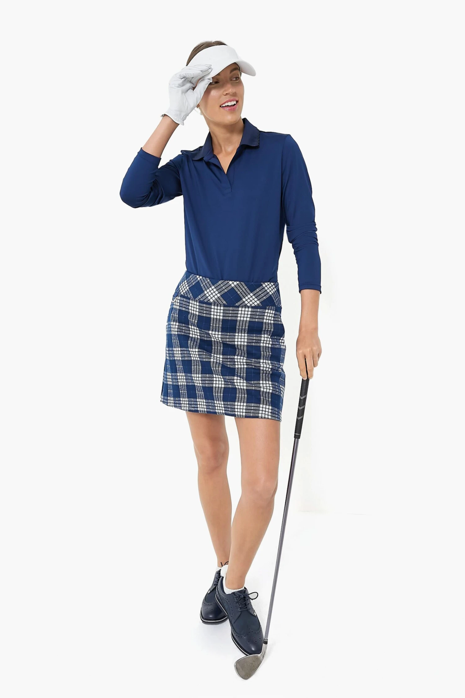 Navy Plaid 17 Inch Helen Golf Skirt 8 Navy Plaid 17 Inch Helen Golf Skirt - Image 8
