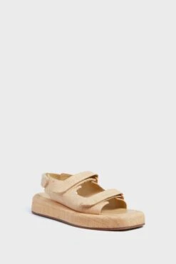 Loeffler Randall Natural Straw Blaise Two Band Platform Sandal