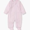 Pink Classic Rib Zipper Footie
