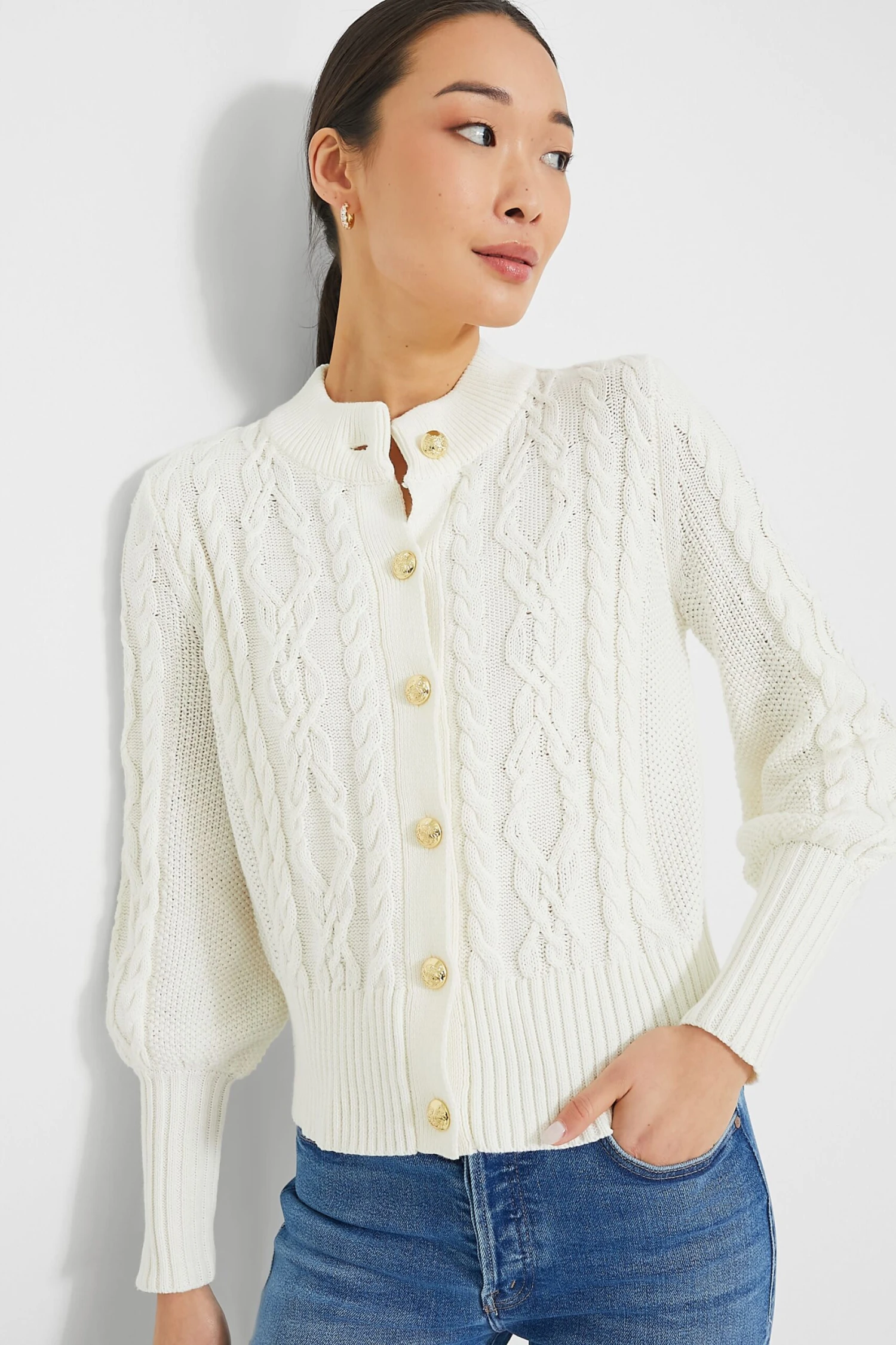 Ivory Cotton Colette Cardigan 1 Ivory Cotton Colette Cardigan