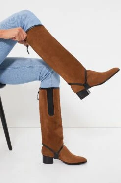 Tan Crosta Leather & Black Calf Leather Long Gaiter -Outfit And Shoe Sales Store xjq8saNrSmLdCgrarAjpCNBCvk5WOyo3 1