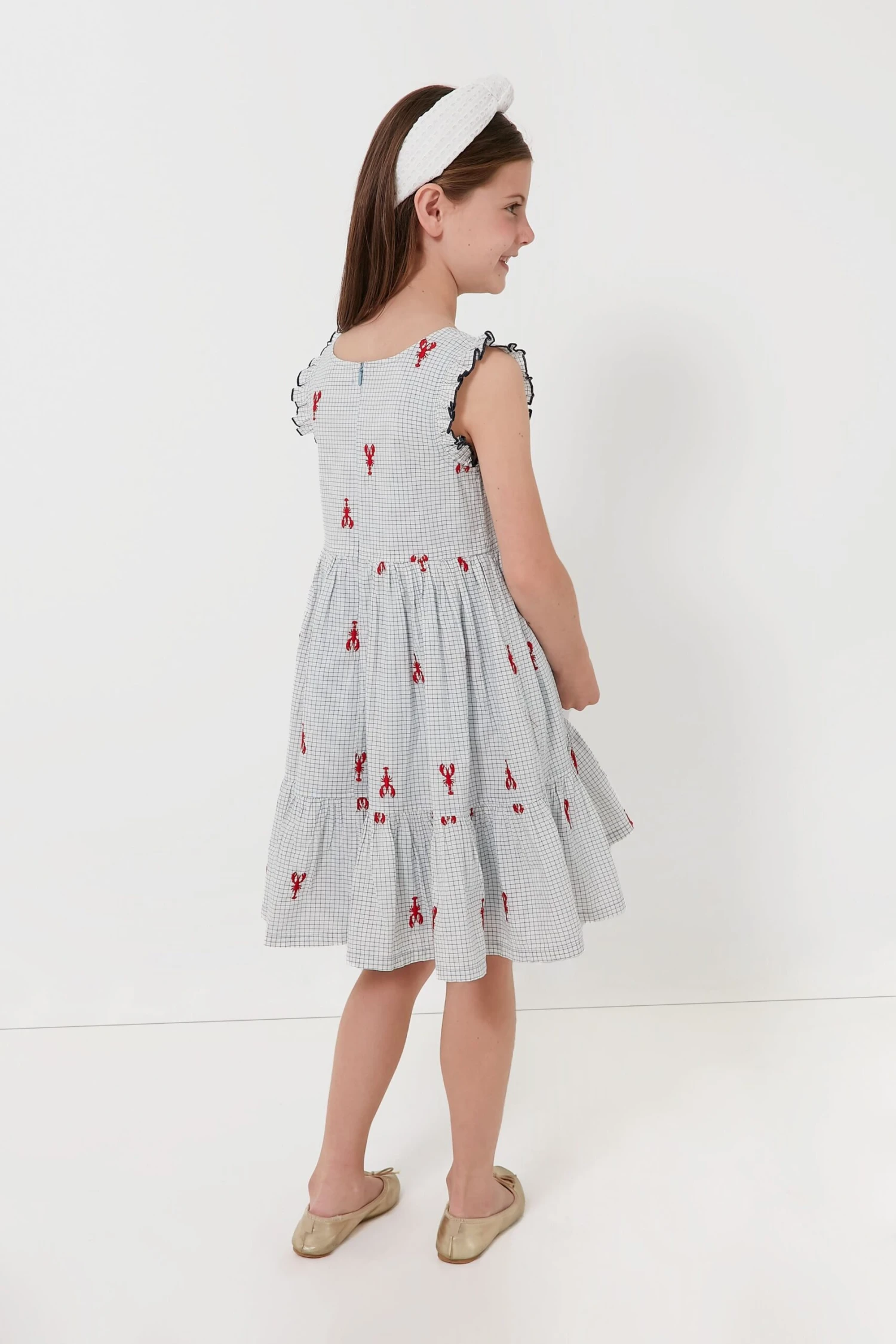 Lobster Check Girls Kelsey Dress 4 Lobster Check Girls Kelsey Dress - Image 4