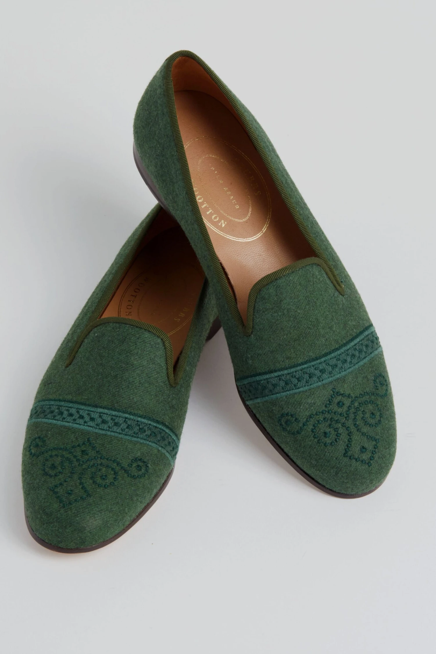 Loden Flannel Capped Slippers 3 Loden Flannel Capped Slippers - Image 3