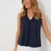 Navy Veronica Top