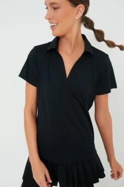 Black Short Sleeve Caroline Polo -Outfit And Shoe Sales Store ztXz5ZCEWgYg8fBy2HmZeegeW1RIkXtC 1